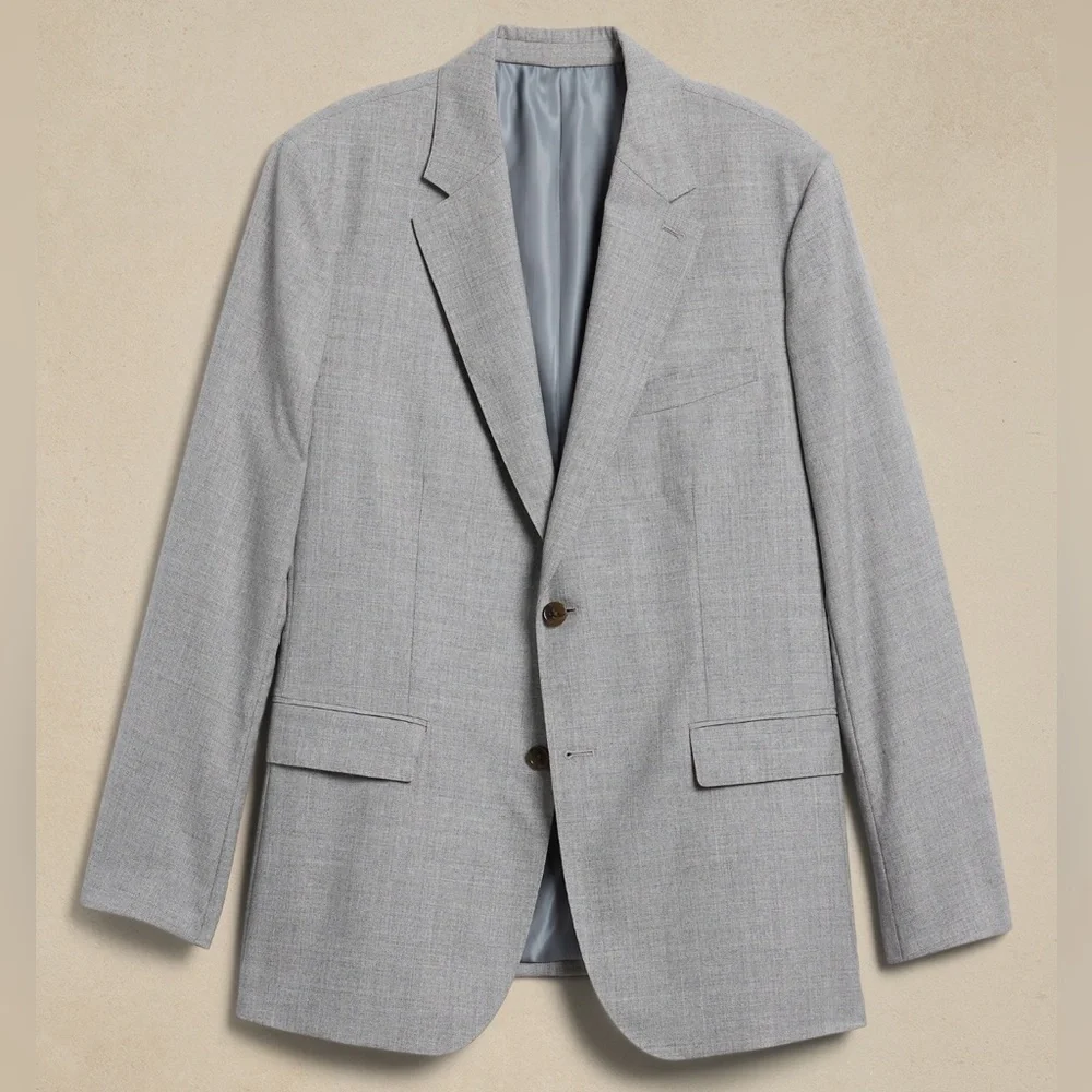 NWT! Banana Republic Light Gray Signature Italian Rustico Suit Jacket 💎